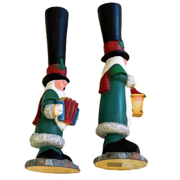 2 North Pole Caroling Society Elf Figurines Wick & Bellows w/Boxes Christmas - Picture 6 of 7